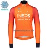 Wielershirt 2022 INEOS Grenadiers Lange Mouw Winter Thermal Fleece Oranje